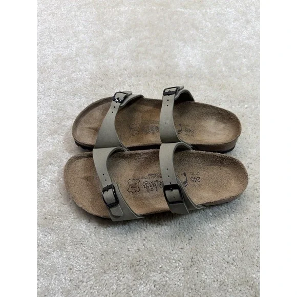 Birkenstock Madura Sandles Womens 7 245 Beige Birki's Two Strap Nubuck - Picture 3 of 6